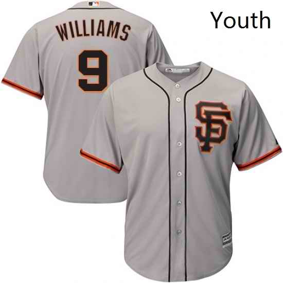 Youth Majestic San Francisco Giants 9 Matt Williams Replica Grey Road 2 Cool Base MLB Jersey